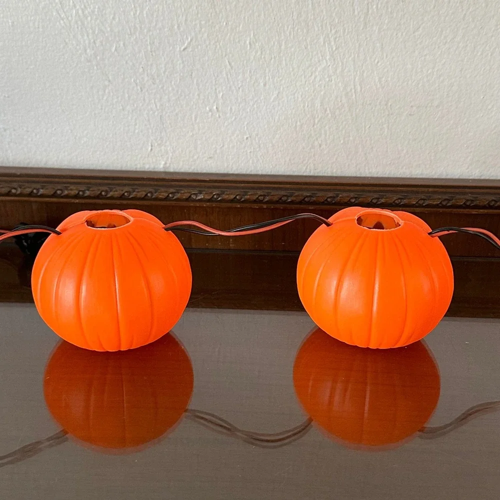 Vtg Peerless Halloween Blow Mold Pumpkin String Light Covers Jack-O-Lantern READ